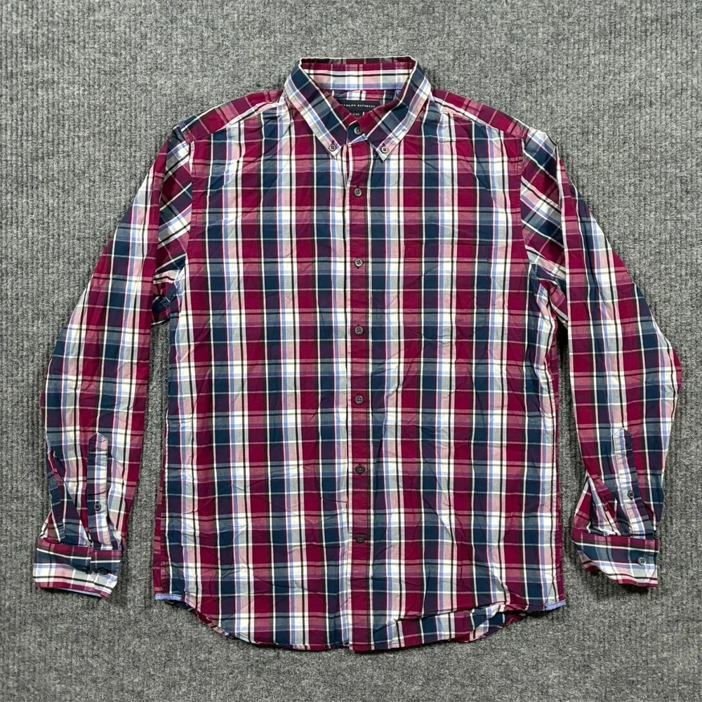 Banana Republic Mens Dress Shirt Large Plaid Button Down Long Sleeve Cotton